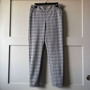 SOHO Apparel Ltd. Plaid Skinny Dress Pants Women Large Black White Checkered